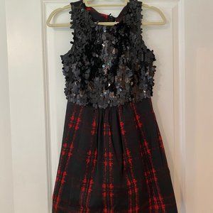 Tracy Reese Plaid and Sequin Red/Blck Dress